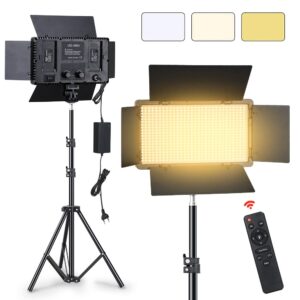 Led-600 Led Video Light Panel With Remote Control Bi-Color 3200-5600K Photography Lighting Panel